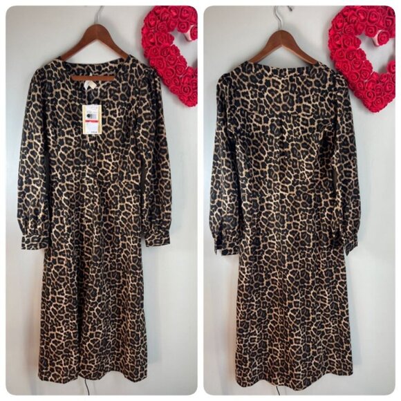 Michael Michael Kors XTRA SMALL XS Kate Animal-Print Dress - Dark Camel - Picture 1 of 9